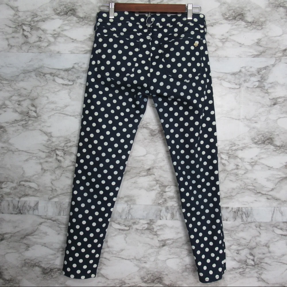 Kate Spade Broome Street Polka Dot Denim Jeans Size 25